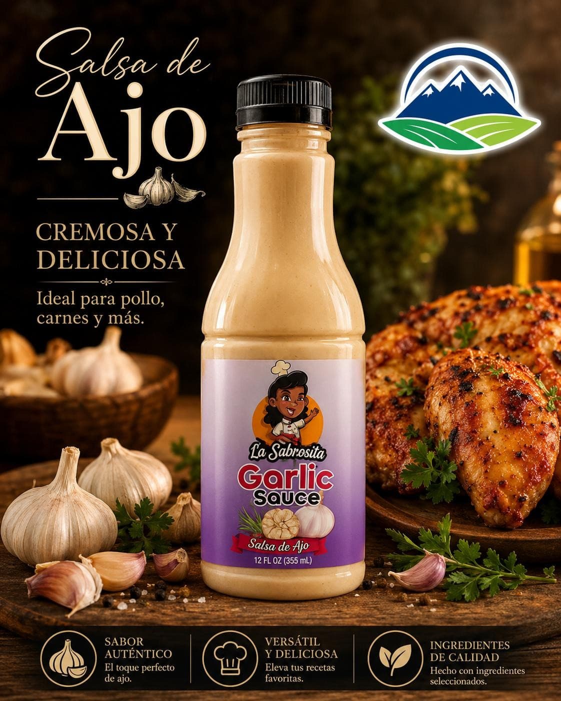 Salsa de Ajo 10oz La Sabrosita